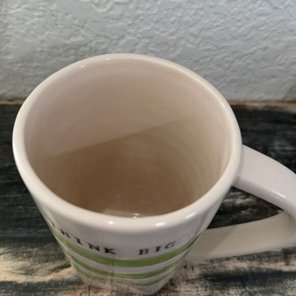 Magenta Exclusive Ceramic "Think Big" Mug With Green Stripes - Picture 2 of 6